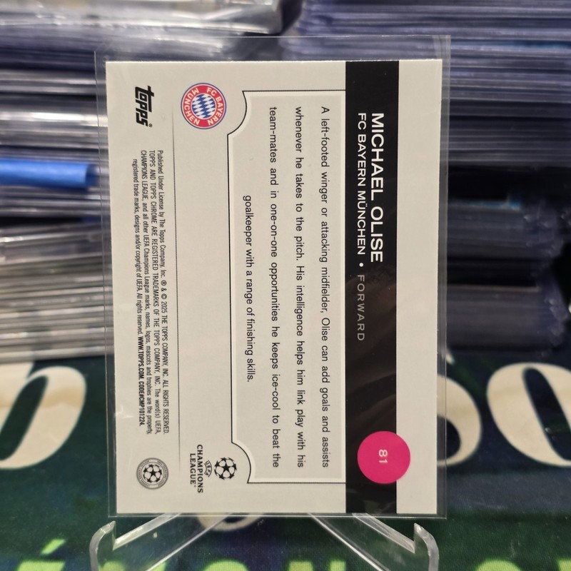 2024-25 Topps Chrome UEFA Sapphire Michael Olsie #81 view 2