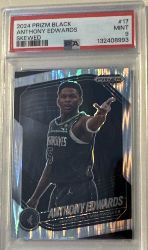 Anthony Edwards 2024-25 Panini Prizm Black -Skewed /249 PSA 9 Timberwolves