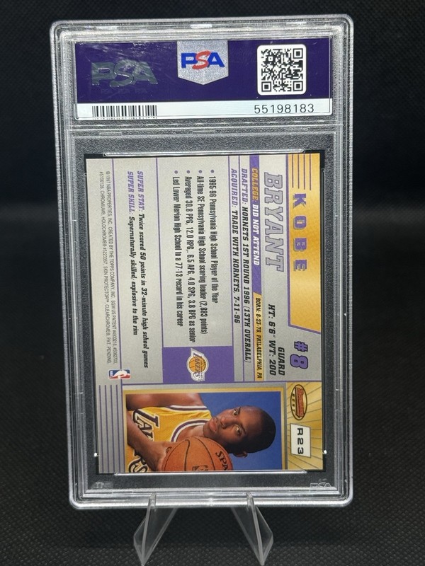 1996-97 Bowman's Best Rookies Kobe Bryant RC LA Lakers NBA HOF GOAT PSA 9 MINT view 2