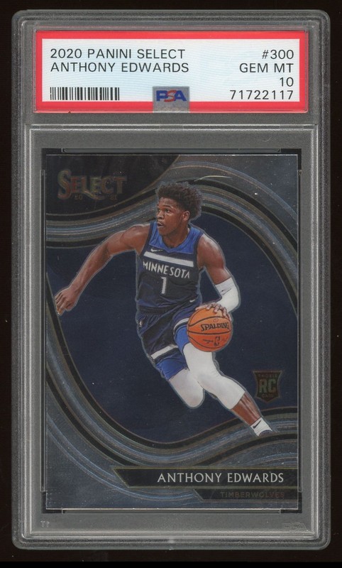 Anthony Edwards 2020-21 Panini Select Prizm RC #300 Timberwolves Rookie PSA 10 view 1