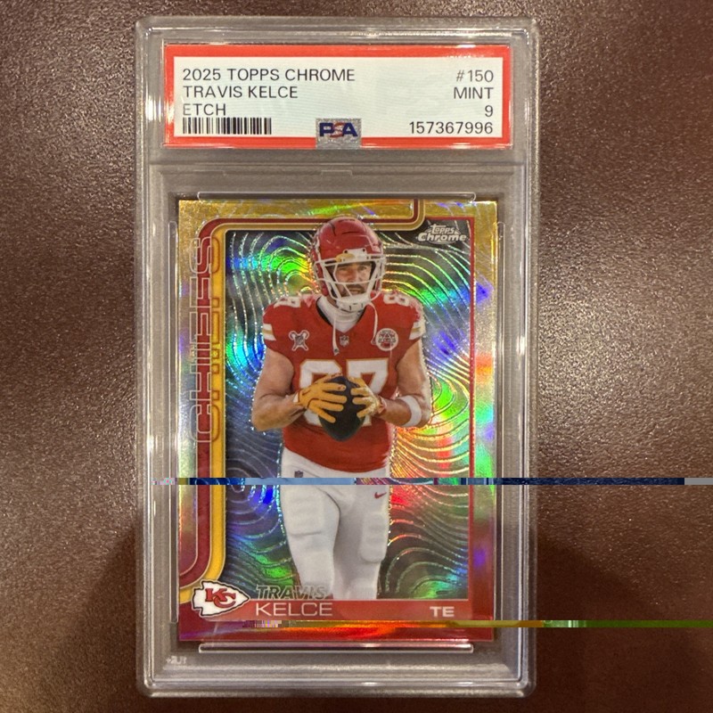 Travis Kelce - 2025 TOPPS Chrome - ETCH - PSA 9