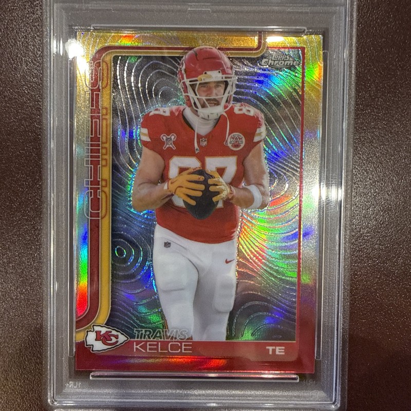 Travis Kelce - 2025 TOPPS Chrome - ETCH - PSA 9 view 2