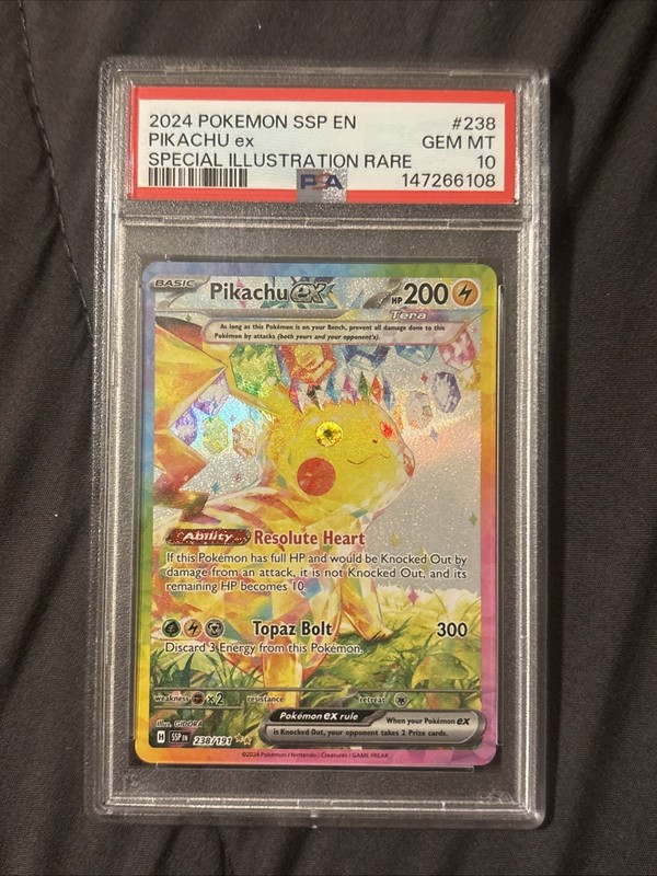 2024 POKEMON SSP EN-SURGING SPARKS SPECIAL ILLUSTRATION RARE PIKACHU EX PSA 10