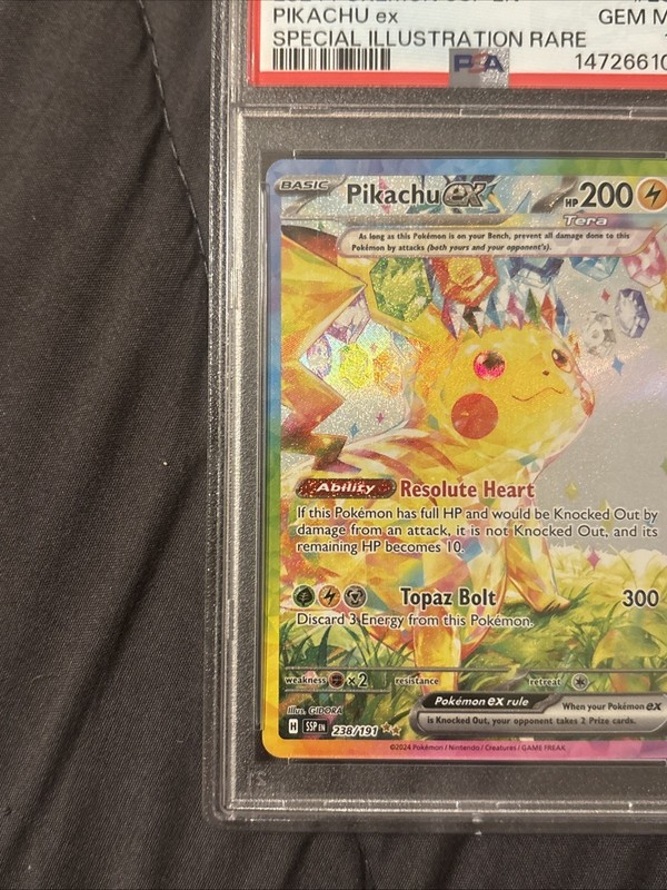 2024 POKEMON SSP EN-SURGING SPARKS SPECIAL ILLUSTRATION RARE PIKACHU EX PSA 10 view 2