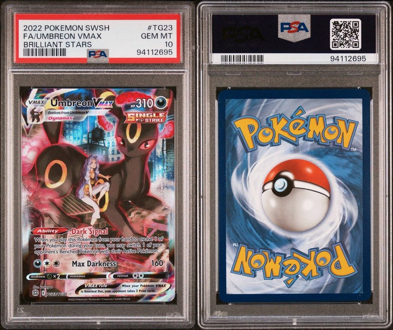 PSA 10 Pokemon Umbreon VMAX Brilliant Stars Trainer Gallery Full Art #TG23