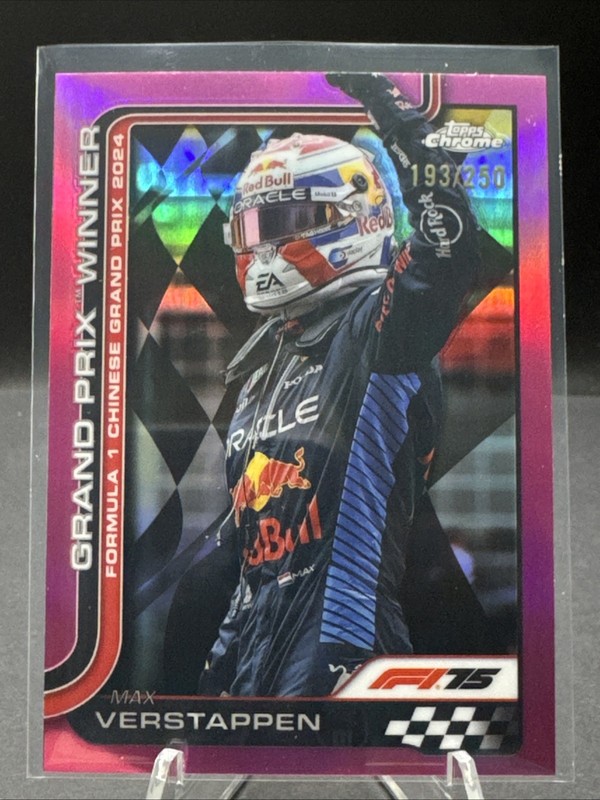 Max Verstappen #97 -2025 Topps Chrome F1 - Grand Prix Winner Pink Refractor /250