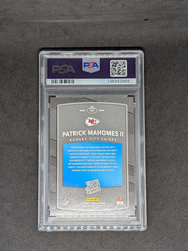 2017 Donruss Patrick Mahomes PSA 8 view 2