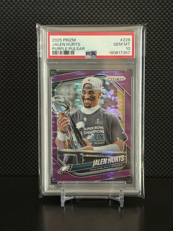 2025 Panini Prizm Jalen Hurts #228 Purple Pulsar Pop 1!