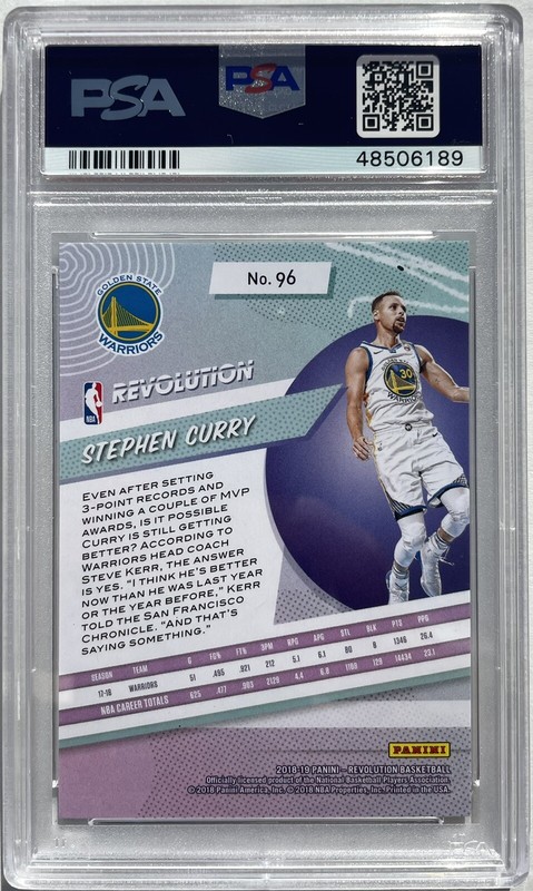 Stephen Curry 2018 Panini Revolution #96 PSA 9 view 2