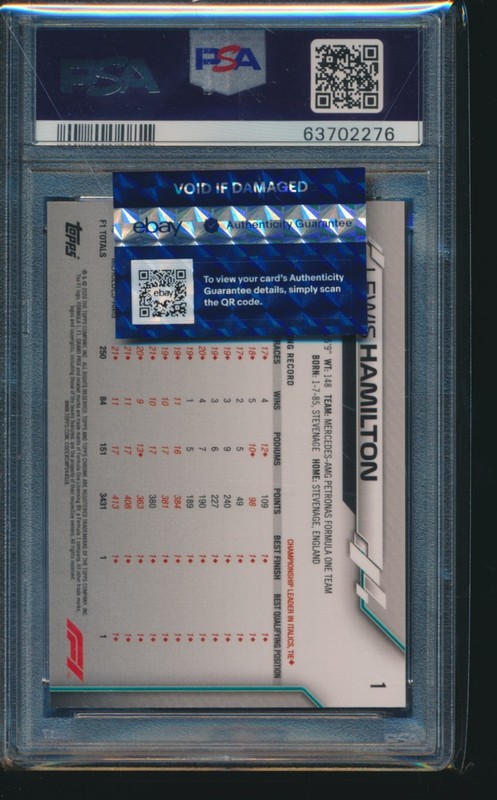 PSA 10 LEWIS HAMILTON 2020 Topps Chrome F1 Formula Racing Mercedes #1 GEM MINT view 2