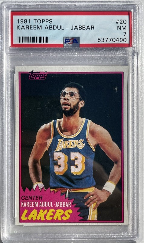 Kareem Abdul-Jabbar 1981 Topps #20 PSA 7