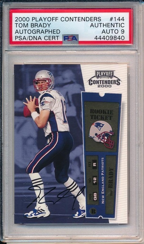 Tom Brady 2000 Playoff Contenders RC Rookie # 144 PSA Authentic 9 Auto! Look