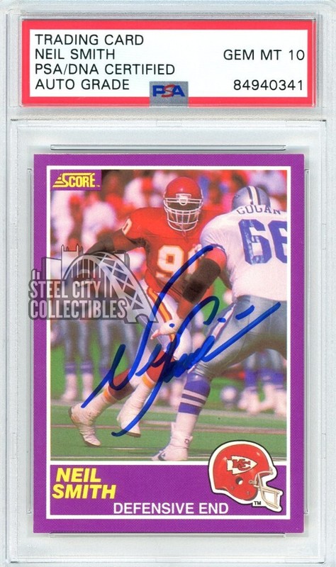 Neil Smith 1989 Score Autograph Card #407S PSA/DNA 10