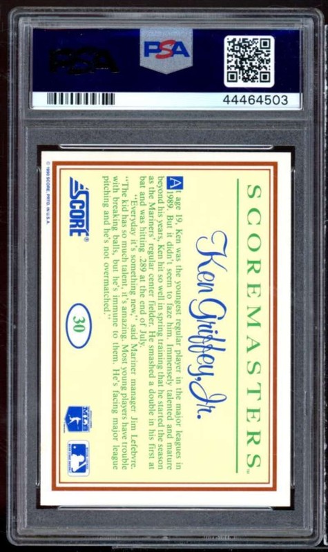 Ken Griffey Jr. Rookie Card 1989 Scoremasters #30 PSA 9 view 2