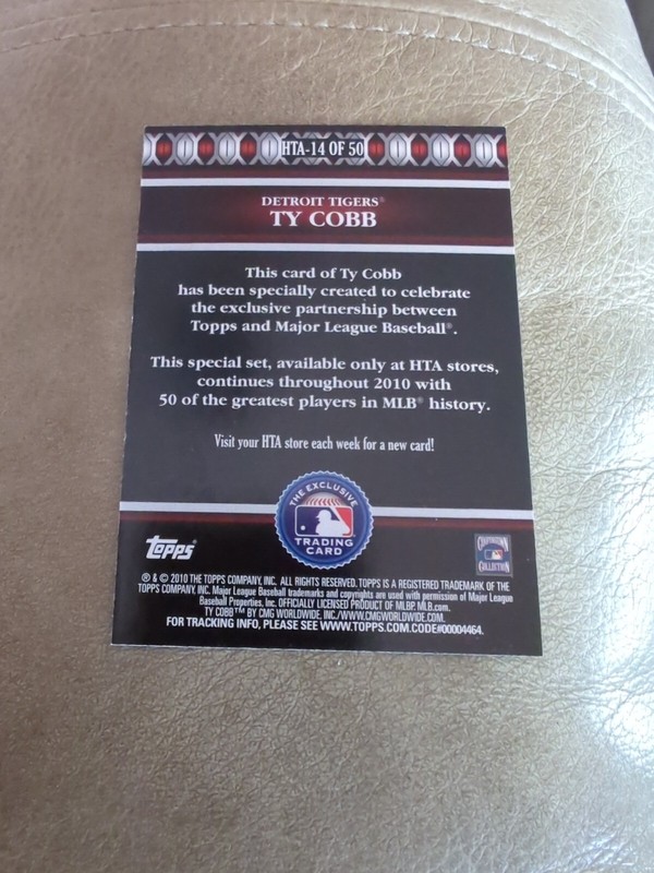 2010 TOPPS LOGOMAN HTA #HTA-14 TY COBB DETROIT TIGERS view 2