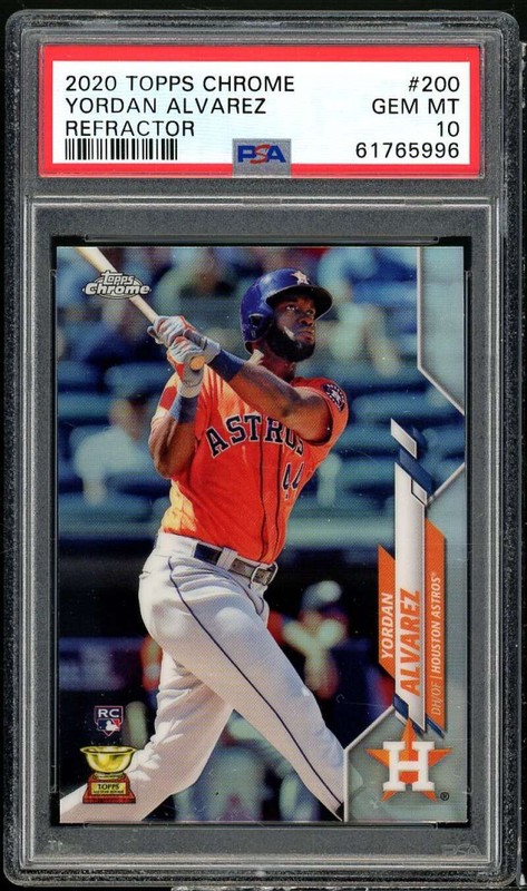 Yordan Alvarez Rookie Card 2020 Topps Chrome Refractor #200 PSA 10