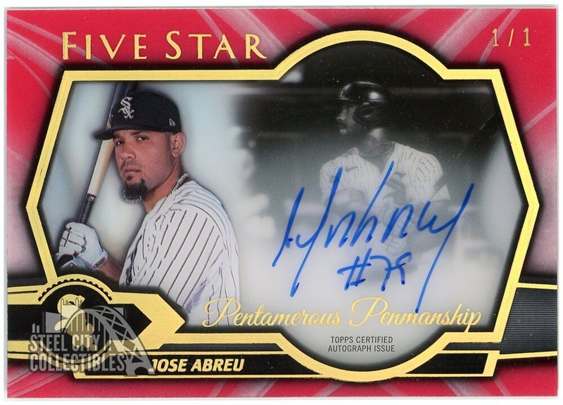 Jose Abreu 2021 Topps Five Star Red Pentamerous Penmanship Auto Card #PP-JAB 1/1