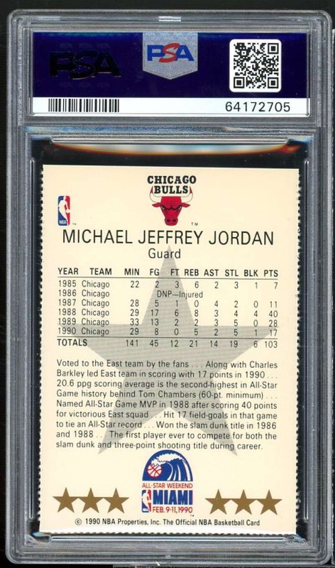Michael Jordan Card 1990-91 Hoops All-Star Panels Perforated #nno PSA 9 view 2