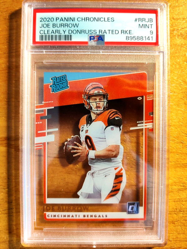 JOE BURROW 2020 CHRONICLES CLEARLY DONRUSS ROOKIE RC #RRJB PSA 9 MINT! BENGALS[[