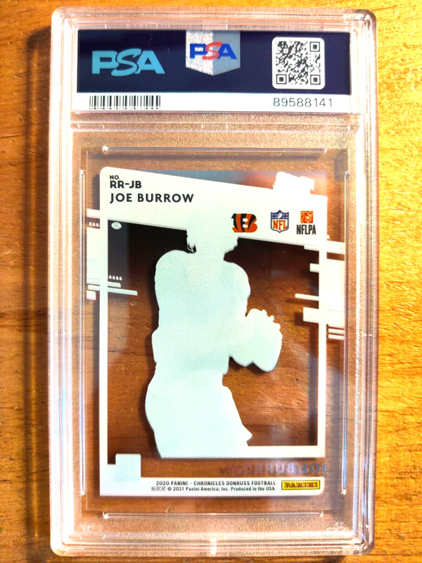 JOE BURROW 2020 CHRONICLES CLEARLY DONRUSS ROOKIE RC #RRJB PSA 9 MINT! BENGALS[[ view 2