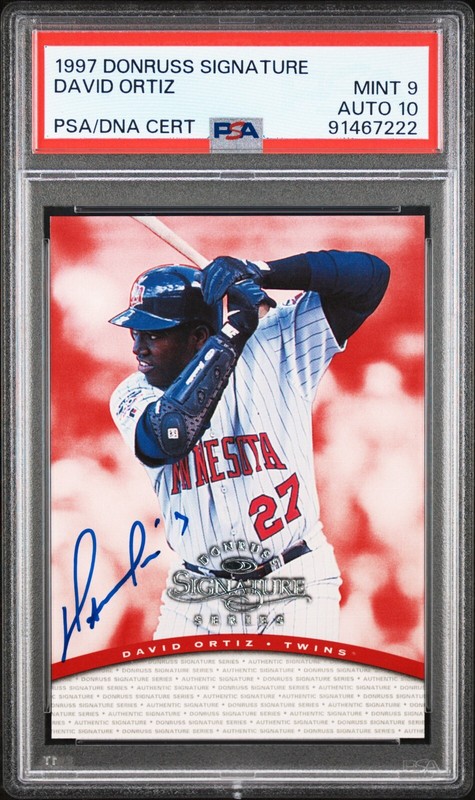 1997 Donruss Signature David Ortiz Rookie PSA 9 PSA/DNA Auto 10