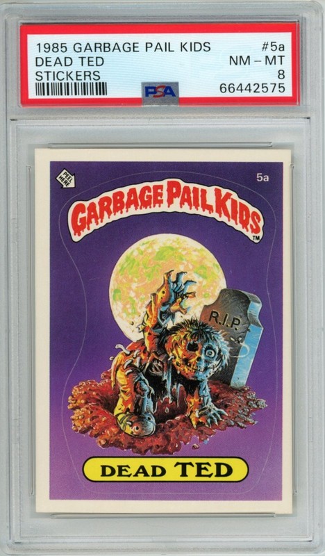 1985 Topps OS1 Garbage Pail Kids Series 1 DEAD TED 5a Matte Card PSA 8 NM-MT