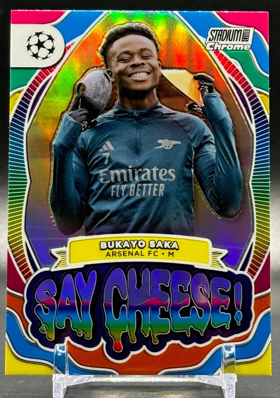 2023-24 Topps Stadium Club Chrome #SC-BS Bukayo Saka Arsenal FC RC Say Cheese