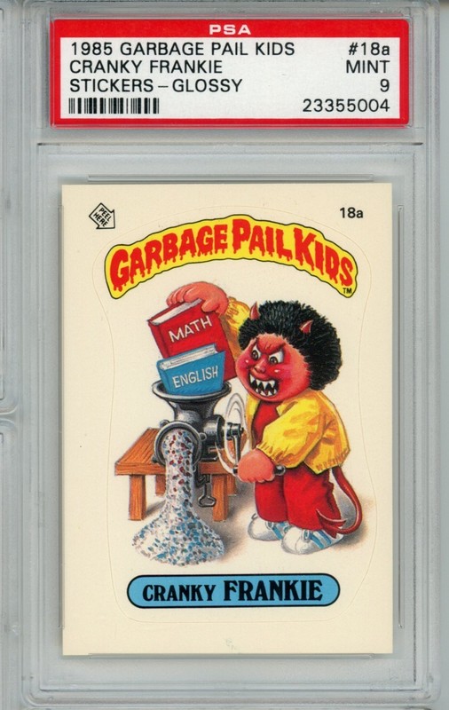 1985 Topps OS1 Garbage Pail Kids Series 1 OS1 CRANKY FRANKIE 18a GLOSSY PSA 9