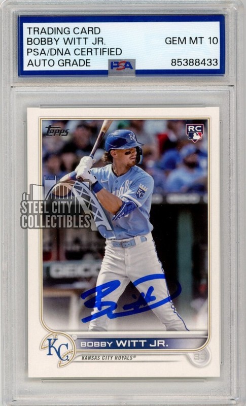 Bobby Witt 2022 Topps Complete Set Autograph Rookie Card #660 PSA/DNA 10