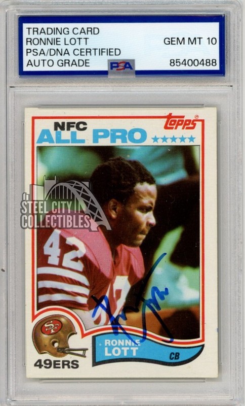 Ronnie Lott 1982 Topps  Autograph Card #486 PSA/DNA 10