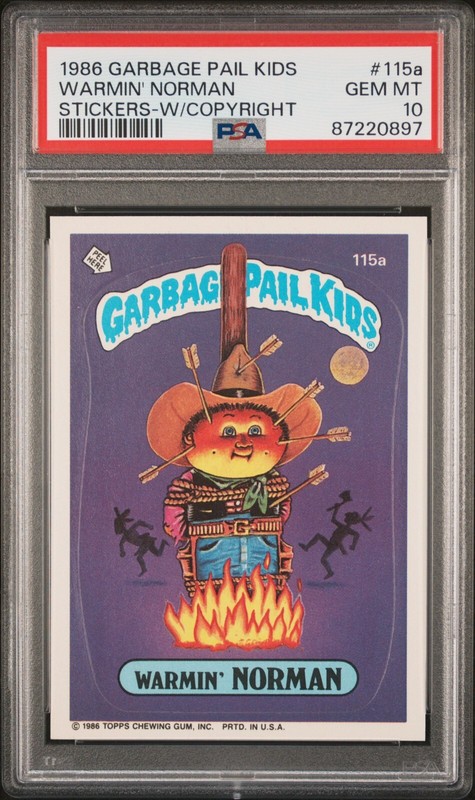 1986 Topps Garbage Pail Kids Series 3 OS3 Warmin Norman 115a PSA 10 GEM MINT