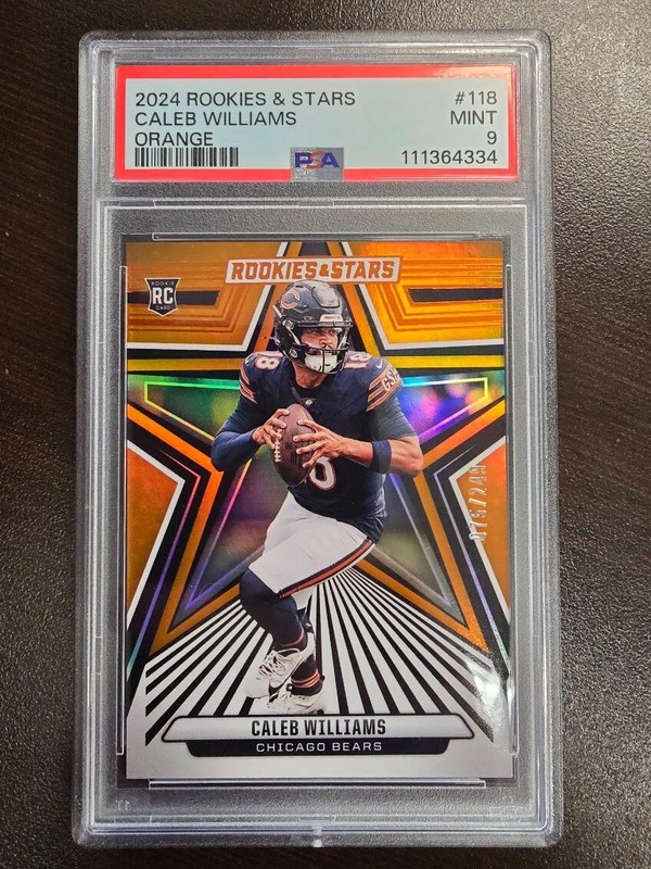 2024 Panini Rookies & Stars - Caleb Williams #118 Orange /249 (RC) PSA9 POP 1!!!
