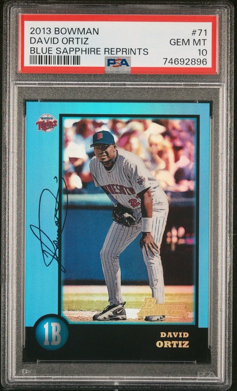 2013 Bowman Chrome #71 David Ortiz Blue Sapphire Reprints PSA 10 (POP 19)