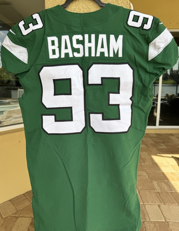 🏈Terrell Basham GAME WORN 12/27/20 PHOTO MATCHED📸New York Jets Jersey PSA COA