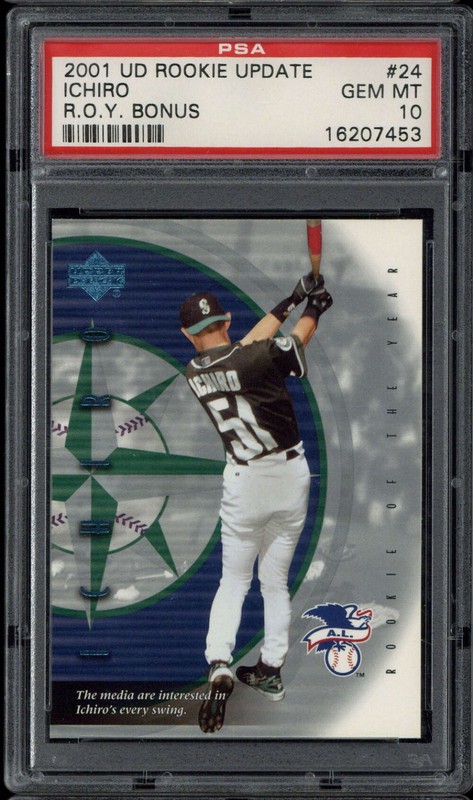 2001 UD Rookie Update ROY Bonus #24 Ichiro Suzuki PSA 10 Gem Mint RC POP 2