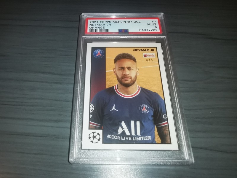 Neymar Jr /5 2021 topps Merlin 97 UCL card orange Card PSA 9 #7