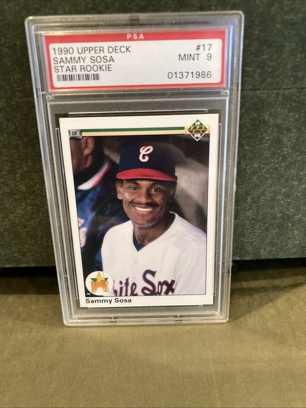1990 UPPER DECK SAMMY SOSA STAR ROOKIE RC PSA 9 MINT #17 Chicago Cubs White Sox