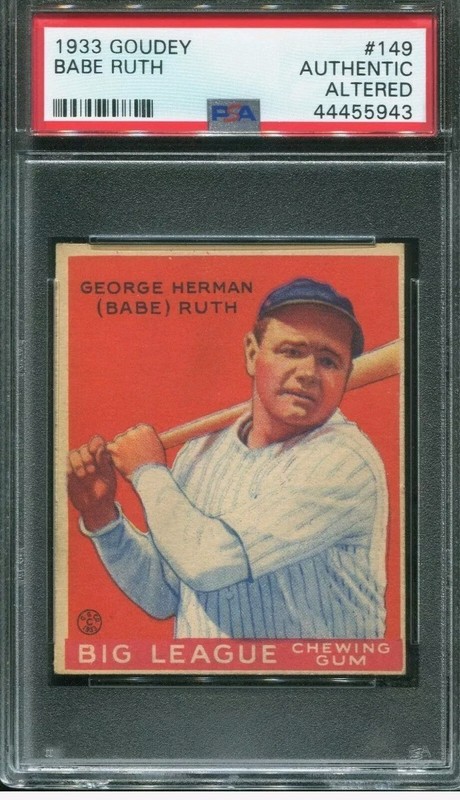 1933 Goudey #149 Babe Ruth New York Yankees HOF PSA Authentic " ICONIC CARD "