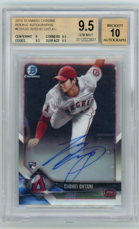 BGS 9.5 2018 Bowman Chrome Shohei Ohtani On Card Auto Pitching RC Angels
