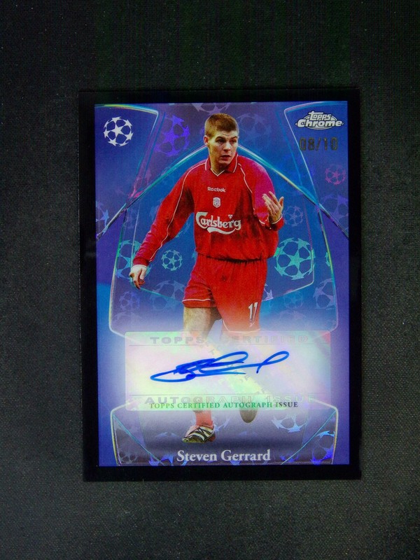 2024-25 Topps Chrome UEFA Steven Gerrard Auto Black Starball Jsy# 8/10 1/1