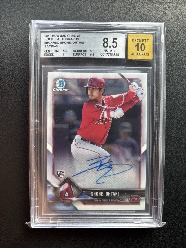 Shohei Ohtani 2018 Bowman Chrome Rookie Batting Auto BGS 8.5 Auto 10 Dodgers