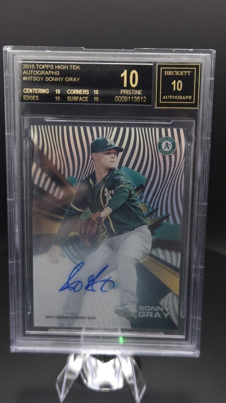2015 Topps High Tek Sonny Gray Auto BGS Black Label 10 Pristine POP 1 Rare