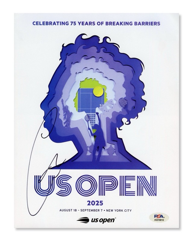 Carlos Alcaraz Signed Autographed 2025 US Open Match Program PSA/DNA Authentic