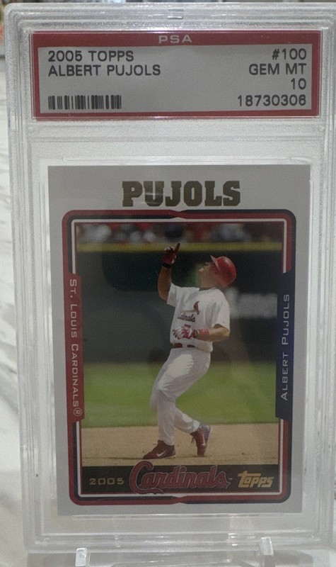 ALBERT PUJOLS PSA 10 2005 TOPPS BASEBALL #100 ST. LOUIS CARDINALS PSA 10