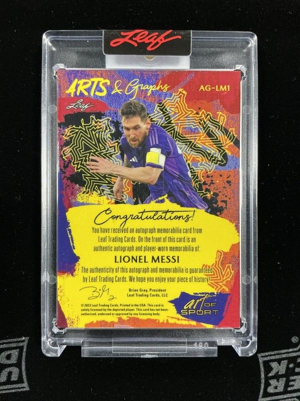 2023 Leaf Art Of Sport Lionel Messi Arts & Graphics Patch Auto /6 Miami view 2