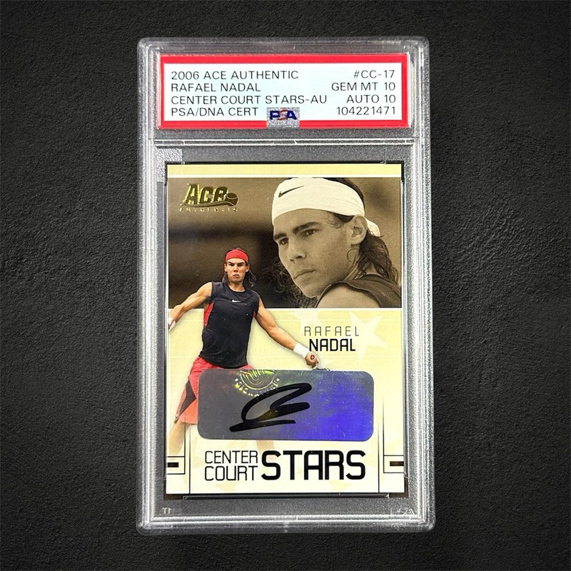 2006 Ace Authentic Grand Slam Rafael Nadal Center Court Stars #17 PSA 10 AUTO 10