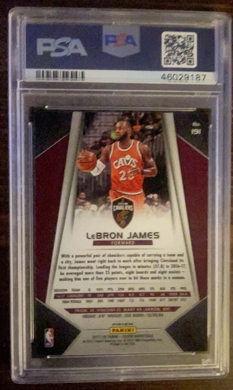 2017-18 Panini Prizm - LeBron James #191 Silver Prizm PSA 9 view 2
