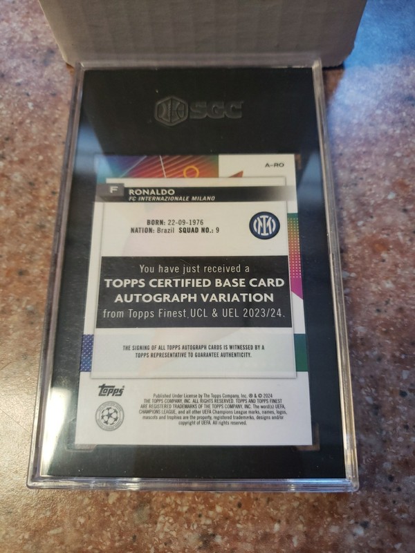 2023 Topps Finest UEFA Club Competitions Red Wave Ref Ronaldo /5 Auto SCG 10/9.5 view 2