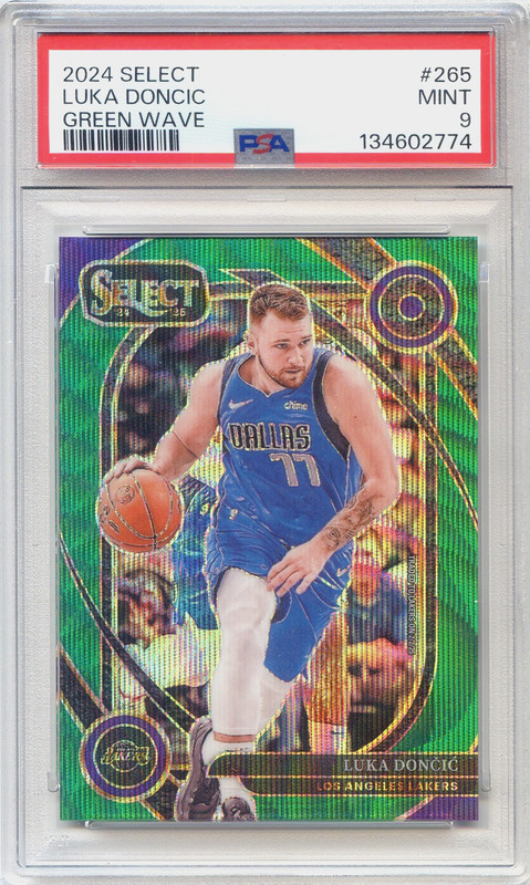Luka Doncic Prizm PSA 9 Panini 2024-25 Select Courtside #265 Green Wave NBA /50