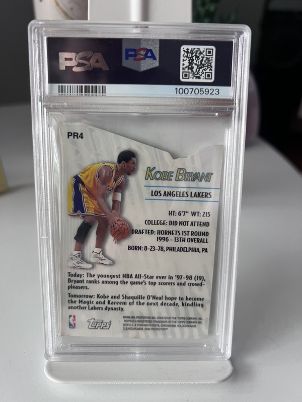 1999 Topps Prodigy Kobe Bryant #PR4 Die - Cut Lakers HOF PSA 8 NM - MT view 2